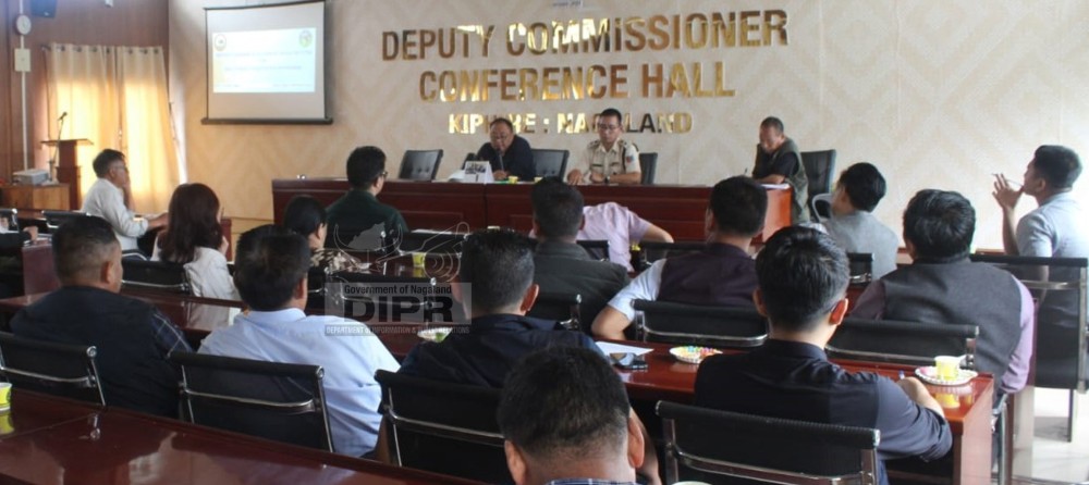DC Kiphire Temsuwati Longkumer chairs the monthly District Planning and Development Board meeting on May 15. (DIPR Photo)